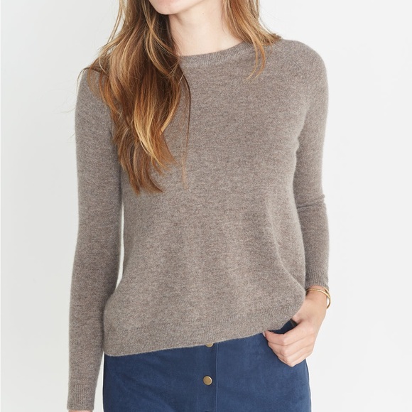 Marine Layer Sweaters - Marine Layer Holly 100% Cashmere Swing Crewneck Sweater Portobello Brown Size M